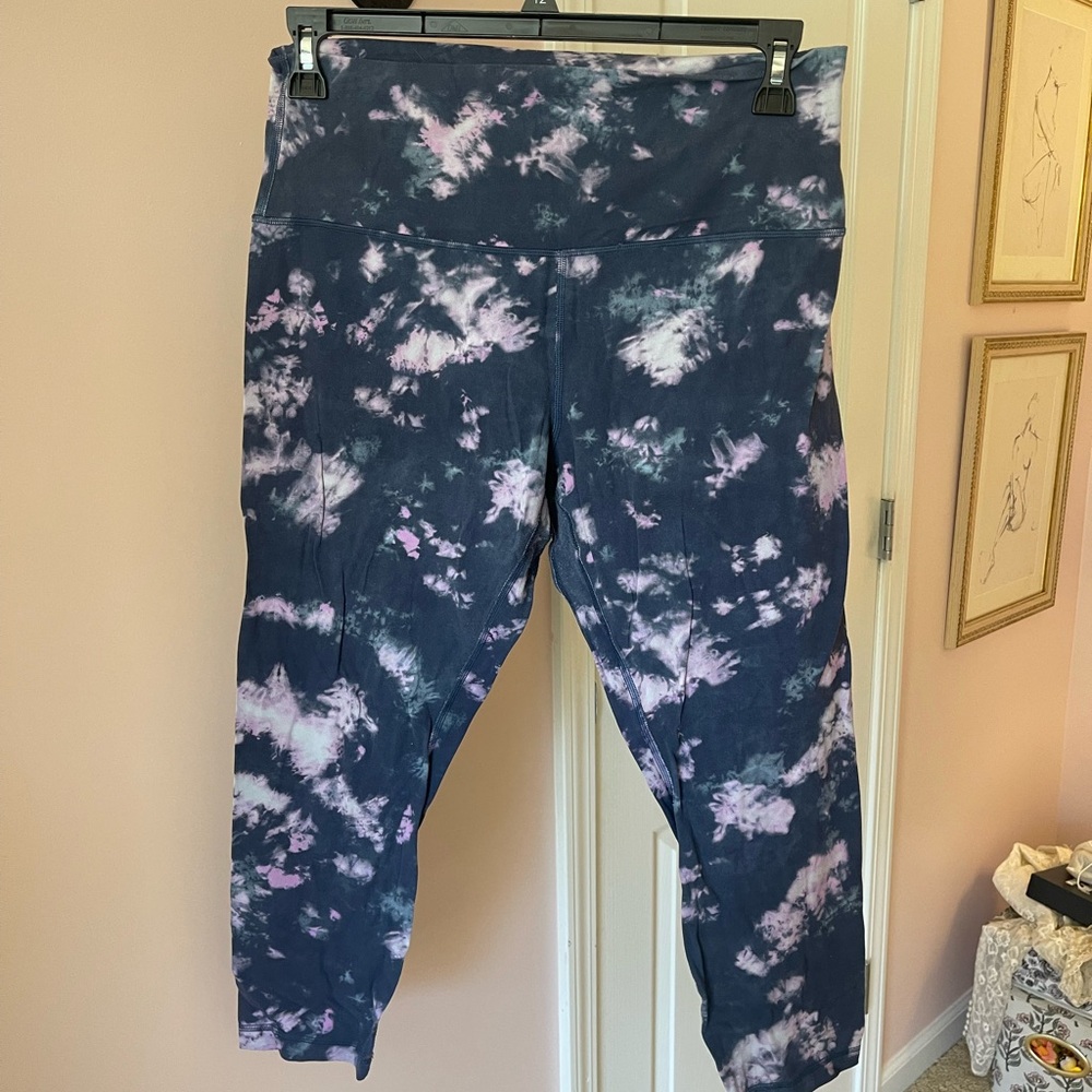 lululemon athletica Navy and Light Pink Tie-Dye Leggings